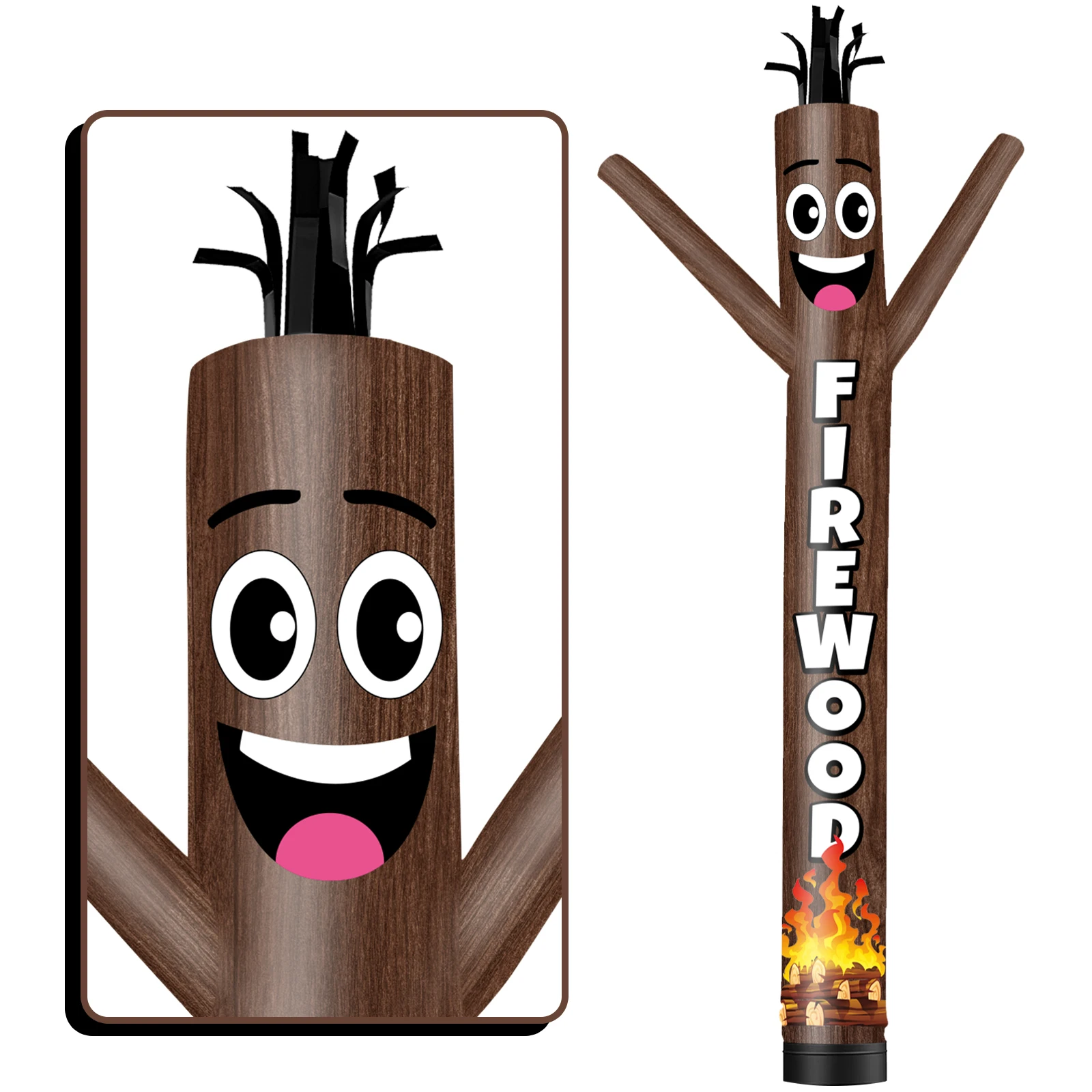 6/10/15/20FT Tall Inflatable Firewood Dancing Guy for Outdoor Decoration Advertising(Blower Not Included)