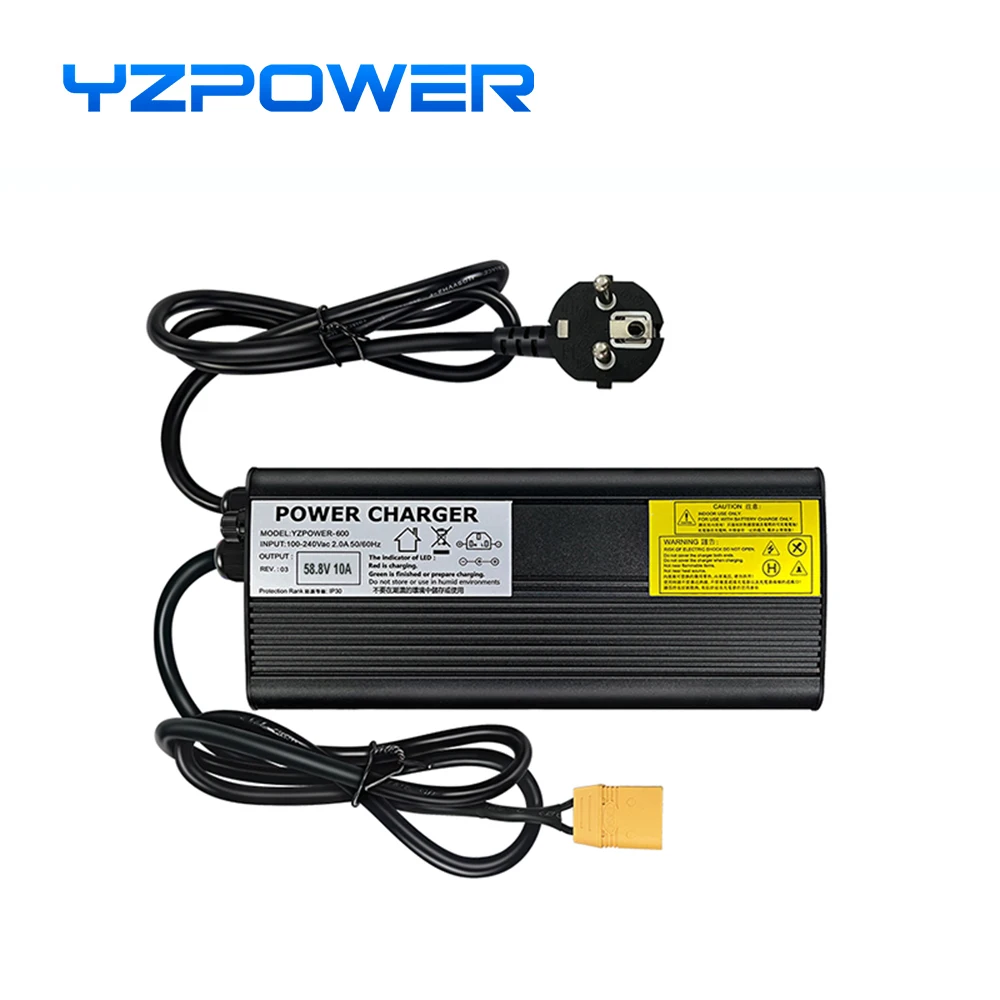 YZPOWER 58.8V 8A 14S Lithium Battery Charger For Fast Charging With Display With Output Plug With With display screen