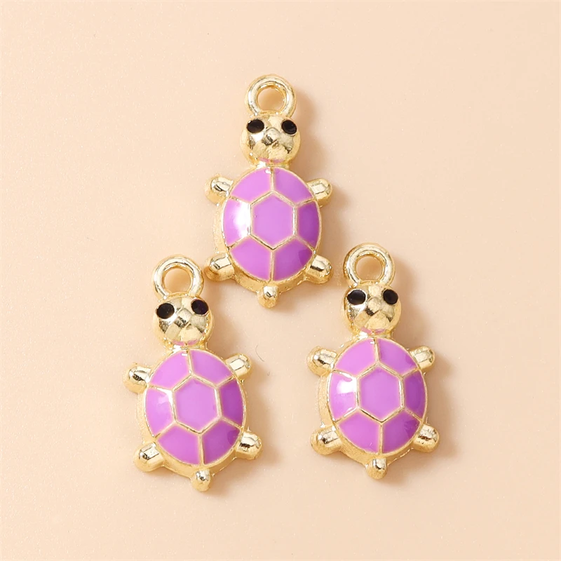 20 Stück 10 x 18 mm Cartoon-Anhänger mit bunten Emaille-Tiermotiven, Schildkröten-Anhänger für die Schmuckherstellung, Halsketten, Ohrringe, DIY-Bastelzubehör – Detail 7
