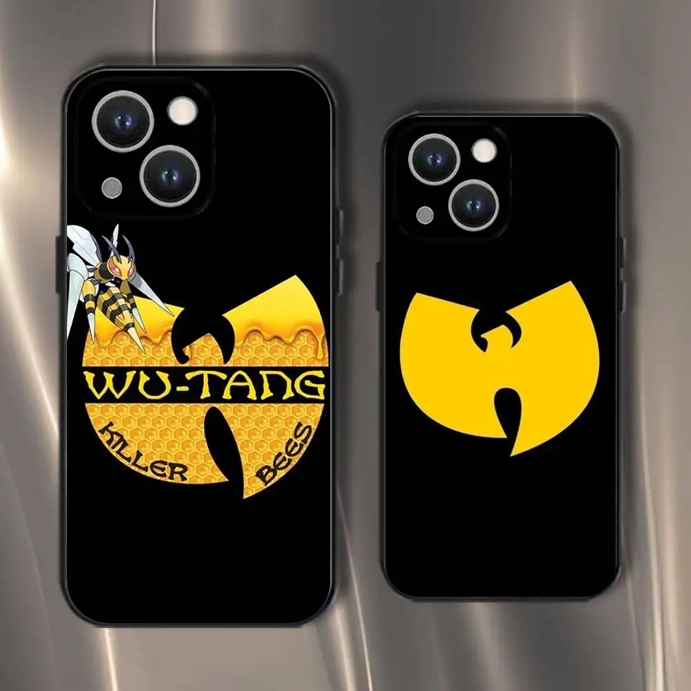 Чехол для телефона W-WU-T-TANG CLAN для iPhone 16,15,14,13,12,11,Pro,XS,Max,XR,Plus,E,SE4,Mini Black Soft Cover
