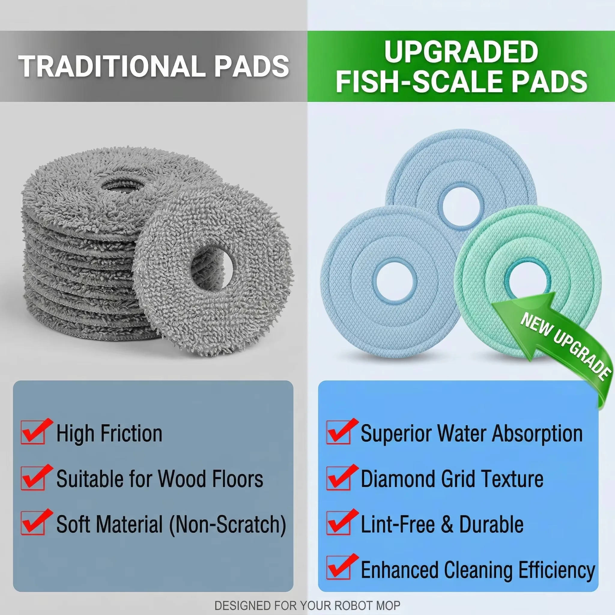 Für Dreame L40 Ultra AE/ Dreame L40s Ultra CE/ Dreame D20 Ultra Reiniger Hauptbürste Seitenbürste Fischschuppen-Mikrofasertuch Zubehör – Detail 2