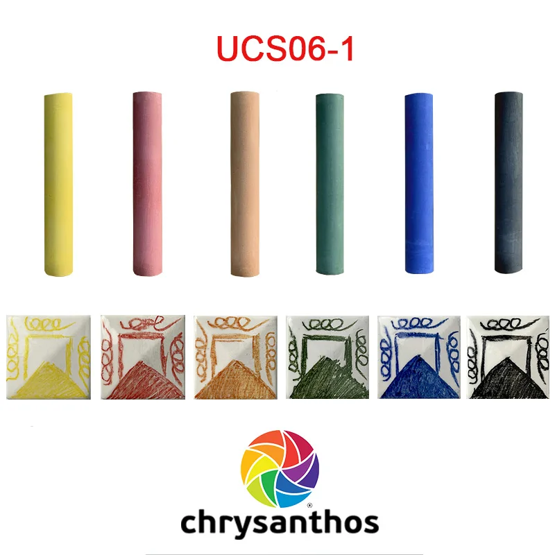 Underglaze Chalks  Set of 6. Lead free DIY Ceramic Chrysanthos Brand