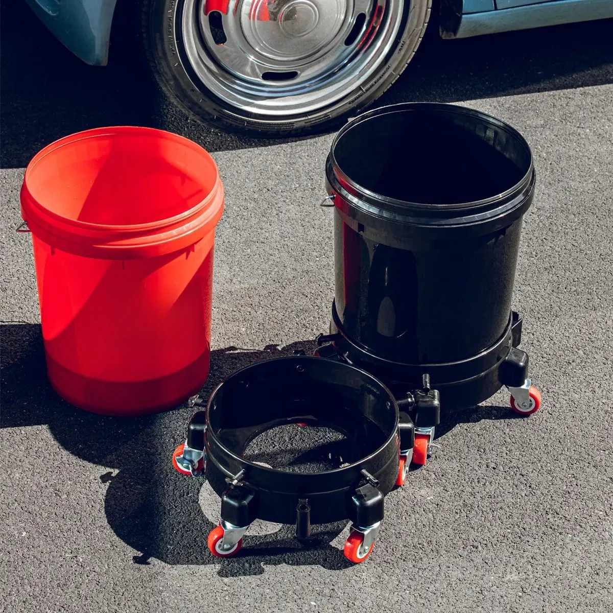 1Pcs Removable Rolling Bucket Dolly 360° Turning Swivel Caster Detail Kit with Wheels Storage Tray Tote Insert Locking Casters