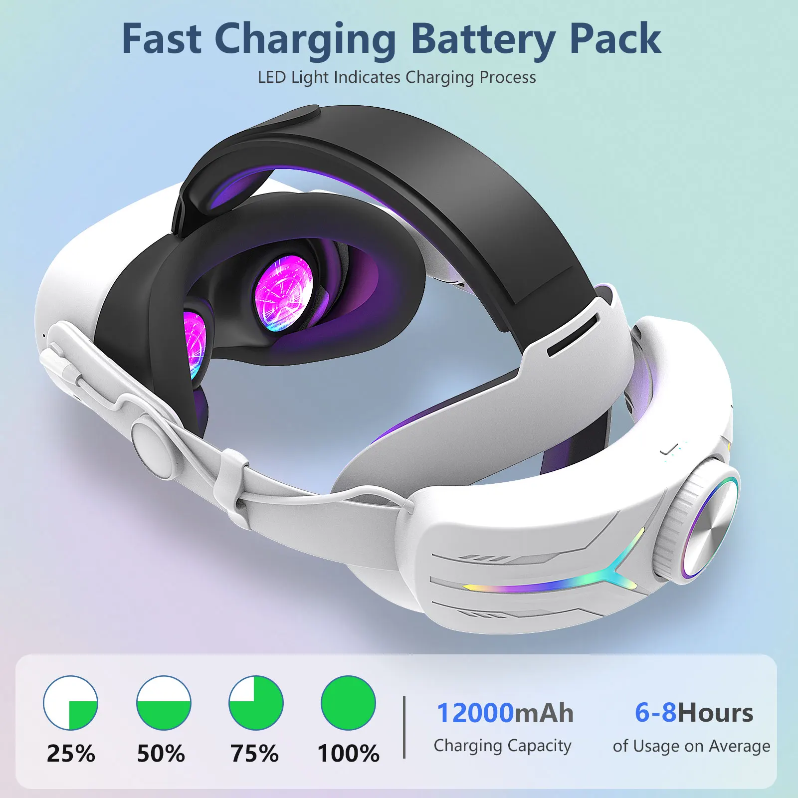 حزام رأس بطارية MtomatoVR c2 Pro لـ Meta Quest 3/Quest 3s VR لاستبدال ملحقات Quest3s المحسنة