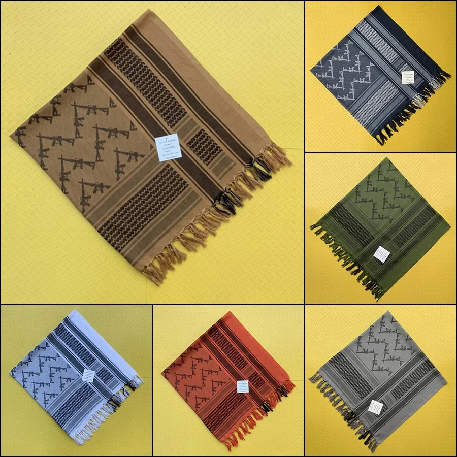 

AK47 Men's Scarf Keffiyeh Palestine Shemagh Women's Tactical Desert Head Warps Neckwarmer Arabic Shemag Hunting and Equipment
