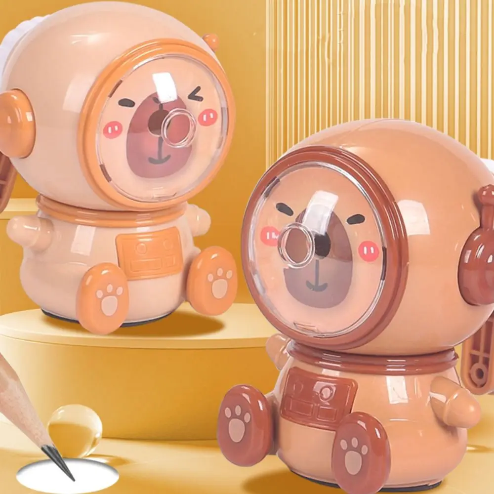 

Automatically Enters Lead Capybara Pencil Sharpeners Cartoon Korean Style Hand-cranked Pencil Sharpener Large Capacity Cute