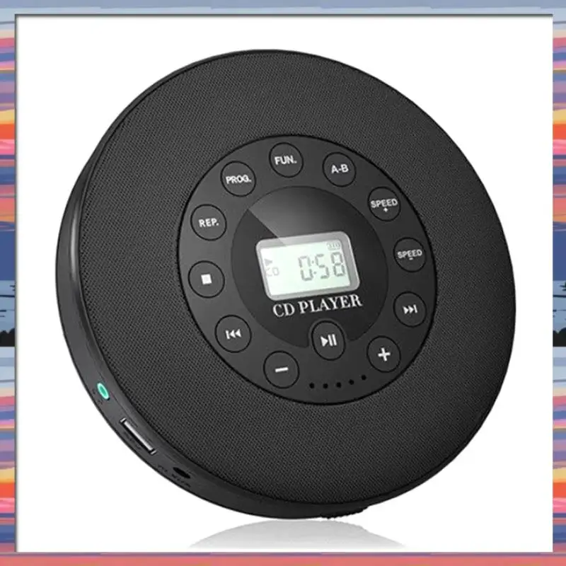 AC18(Guaranteed) Built-In Mic MP3 Compatible Portable CD Player Anti-Skip Audio Device For Car Speakers With Recording Functiona