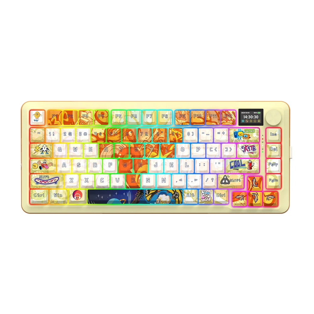 REDRAGON FLEKACT K708 PRO RGB USB Mechanical Gaming Keyboard Support Bluetooth wireless 2.4G Wired Gamer 82 Key