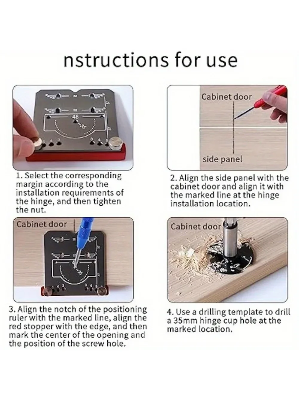 محدد مواقع ثقب من سبائك الألومنيوم عالي الدقة ، قالب محمول للحفر ، تركيب خزانة الباب ، مفصلات 35 مفصل