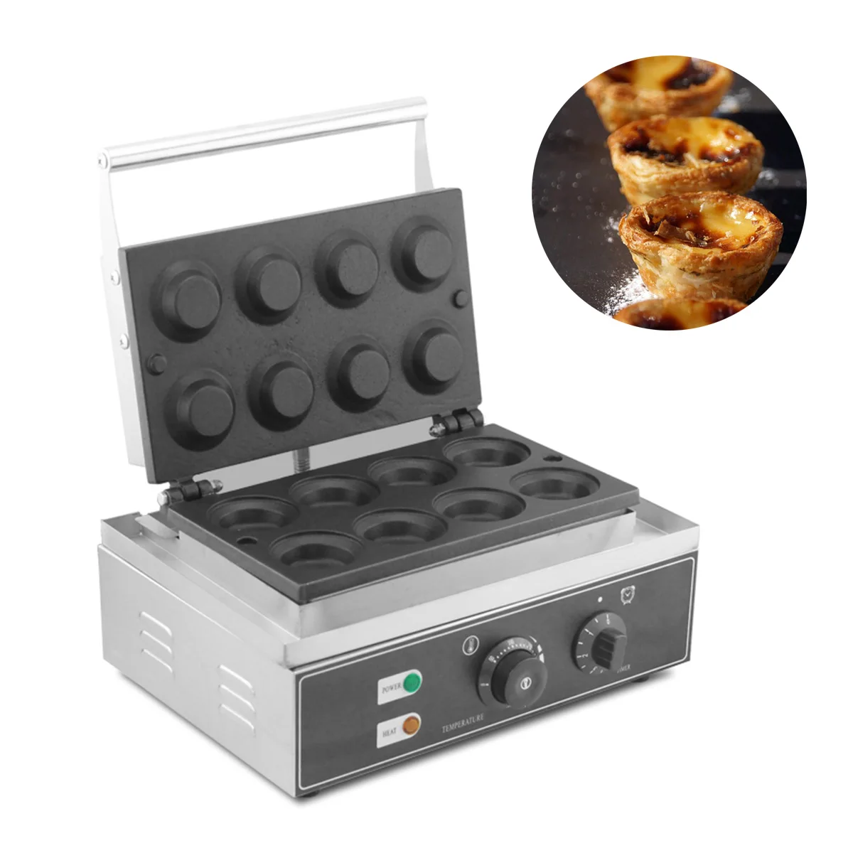Коммерческая антипригарная электрическая машина для изготовления яичных пирогов, 8 шт., машина для изготовления яичных пирогов, машина для изготовления тарталеток для кондитерских изделий Коммерческая антипригарная электрическая машина для изготовления яичных пирогов, 8 шт., машина для изготовления яичных пирогов, машина для изготовления тарталеток для кондитерских изделий