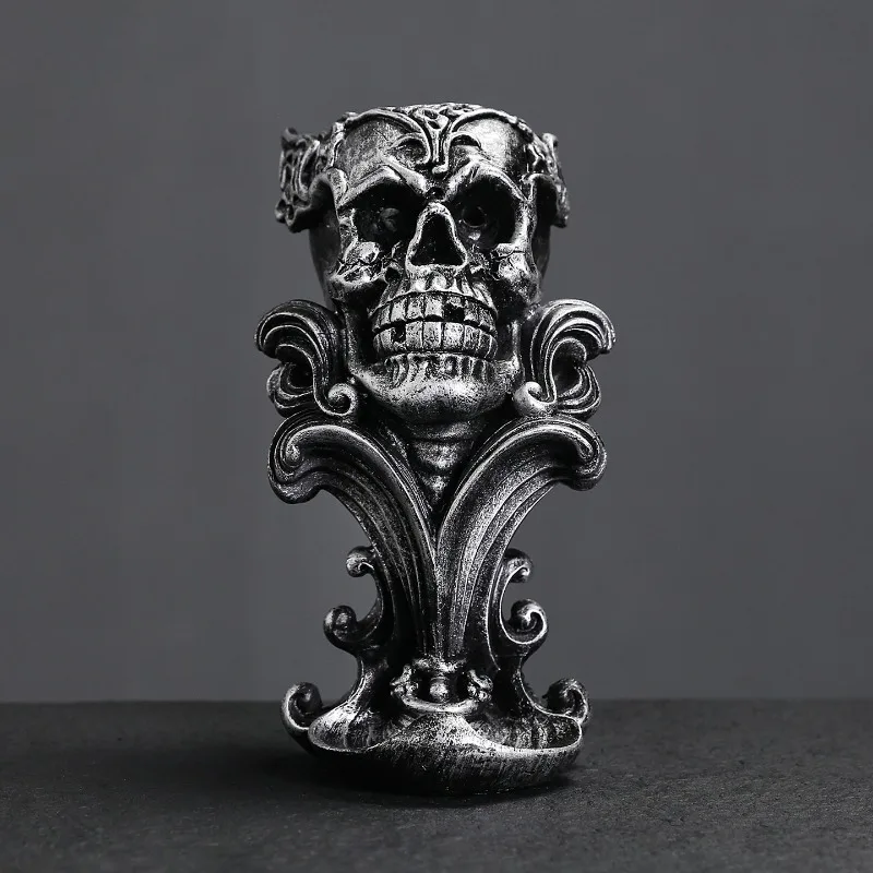 

ResinBackflowIncense Burner,Skull & Holy Grail Design for Sandalwood, Unique Decorative Piece for Home Altar & Meditation Space