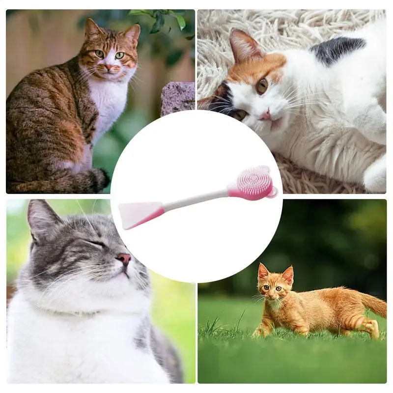 Cat Chin Cleaner Manual Silicone Cat Cleaner Brush Silicone Brush Heads Cleaning Tool For Gums Jaw Tongue Chin And Face Cleaning