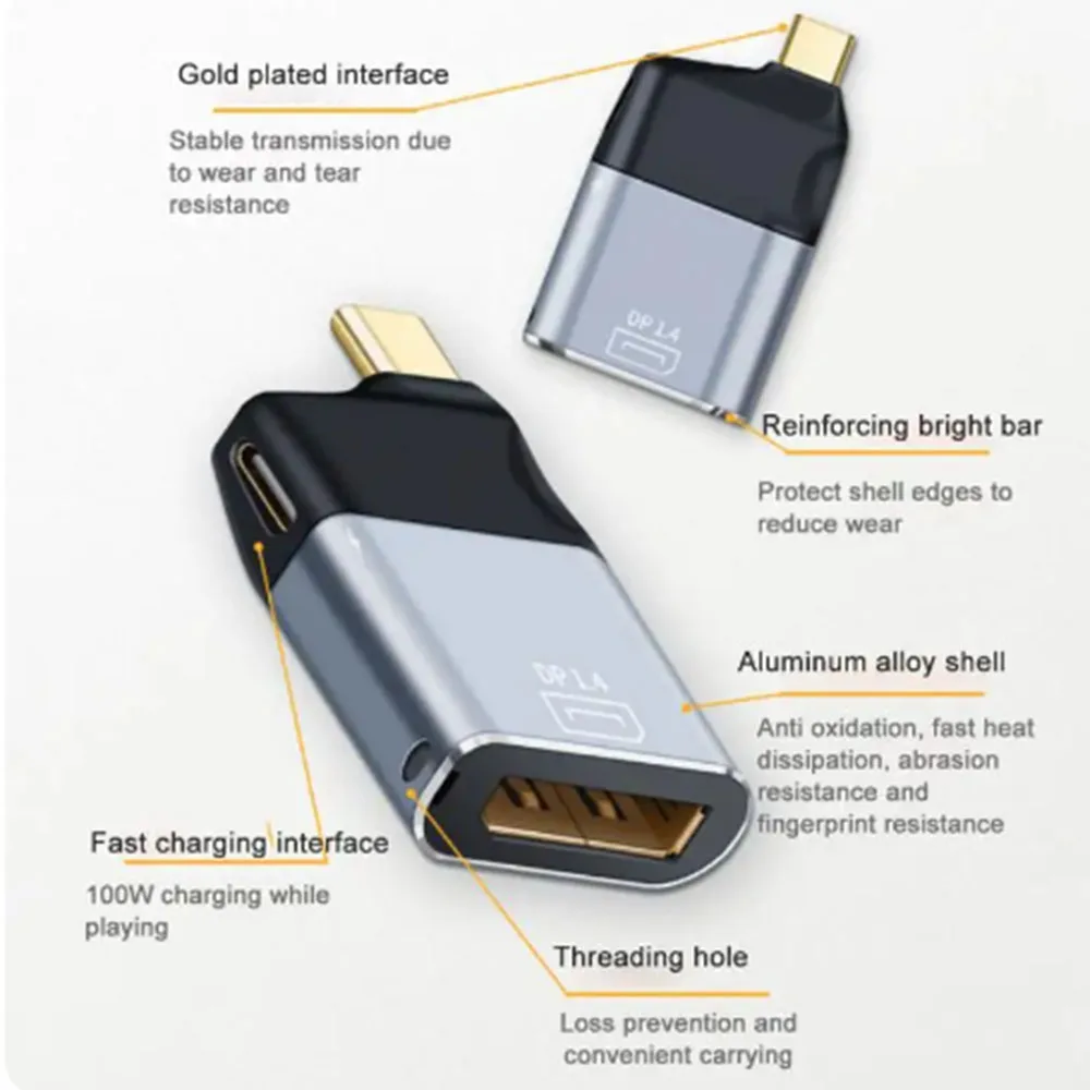 USB Type-C to HDMI-compatible/Dp/Mini Dp/Vga/RJ45 PD 100W Cable 4K@60Hz Converter Huawei fast charge Adapter