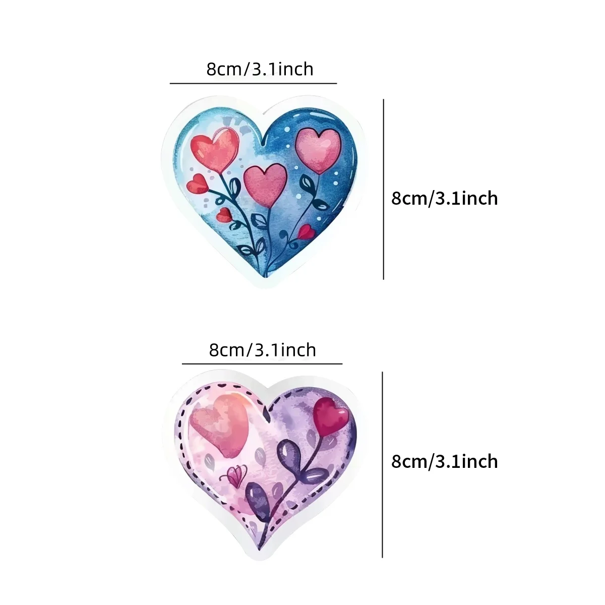 50pcs Love Valentine\'s Day Stickers Heart Love for Computers, Mobile Phones, Tablets, Decorative Stickers