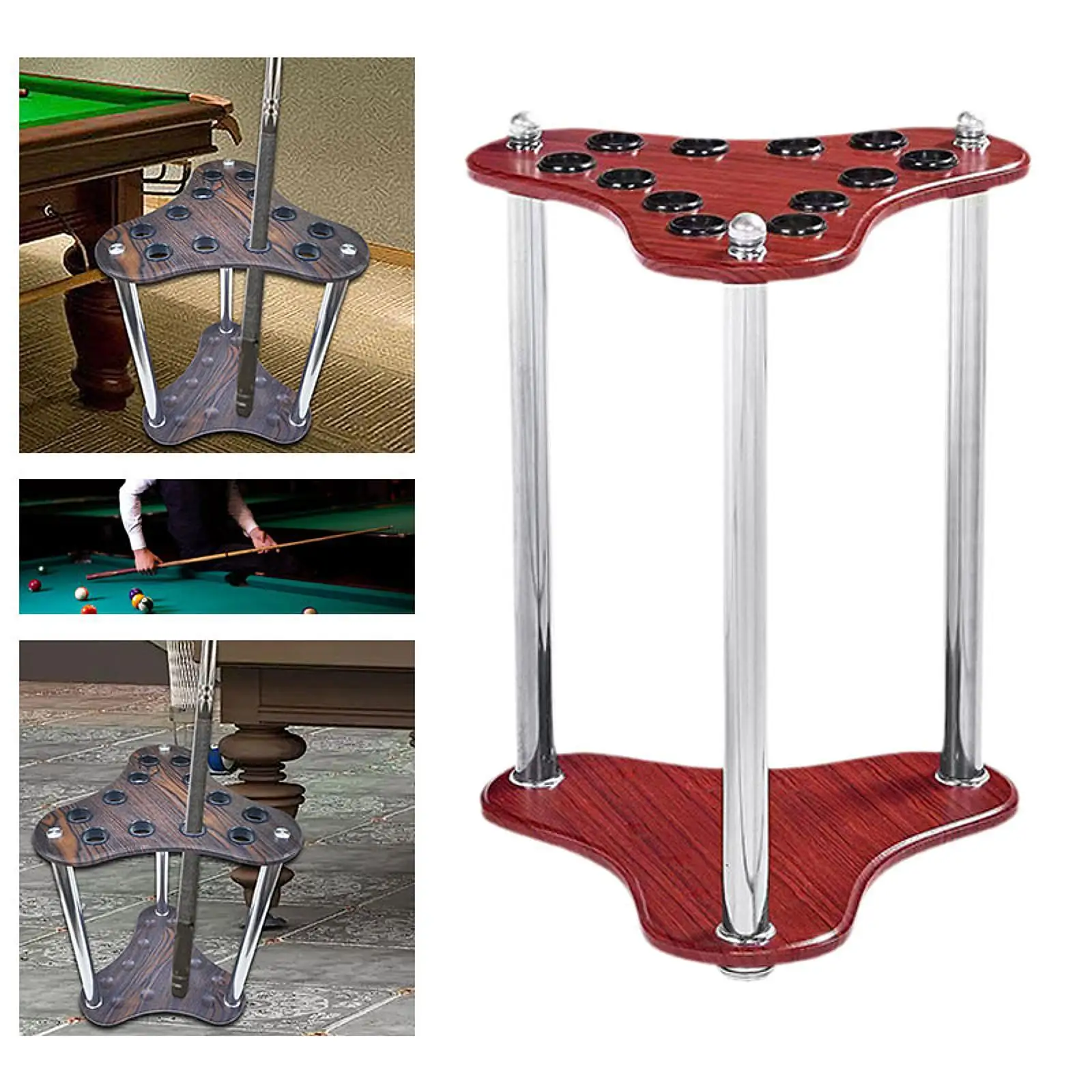 

Pool Cue Rack Snooker Cue Stand Nonslip Easy Installation Billiard Cue Rack Billiards Accessories for Indoor Bar Organization