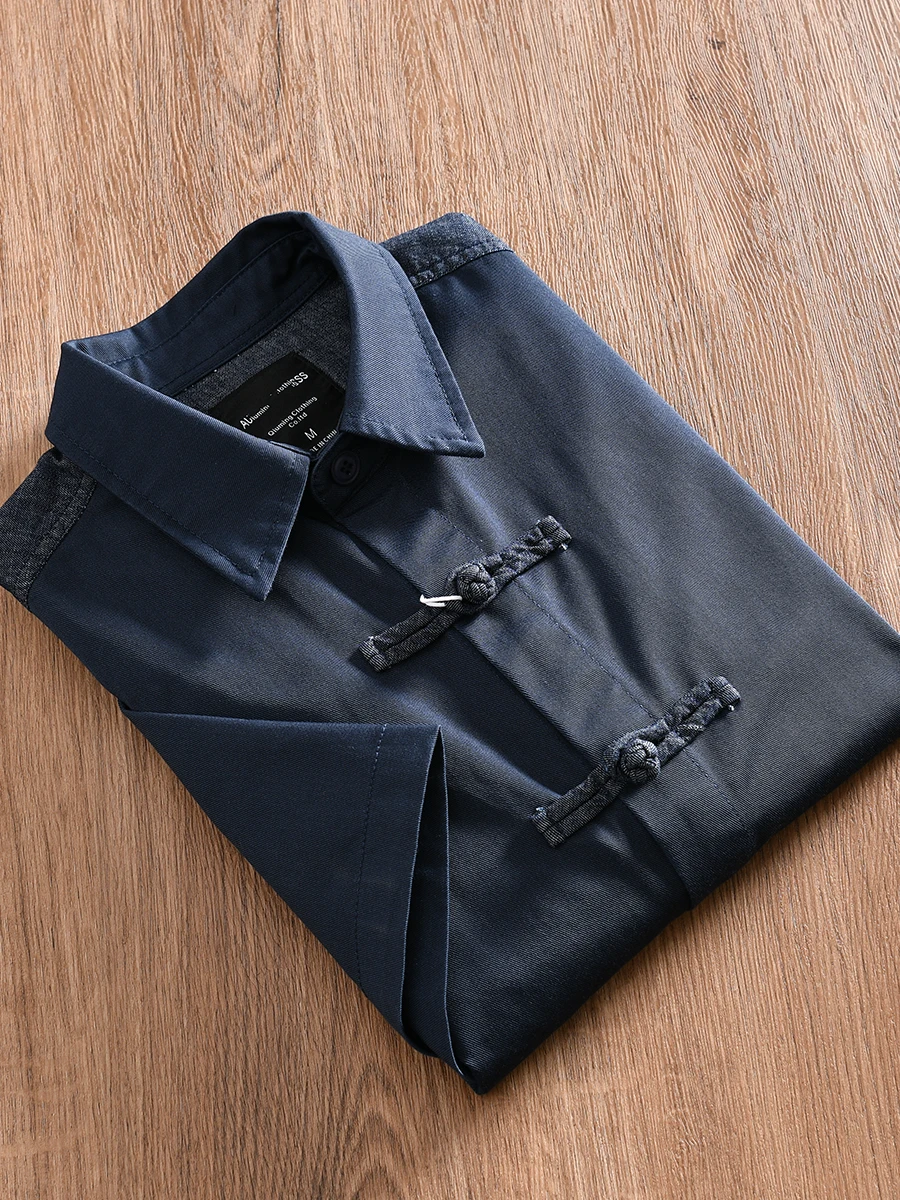 

Loose Casual Men's Short Sleeve Shirt Jacket Breathable Cotton Polyester Blend Standard Fit Youth Fashion Summer Wear
