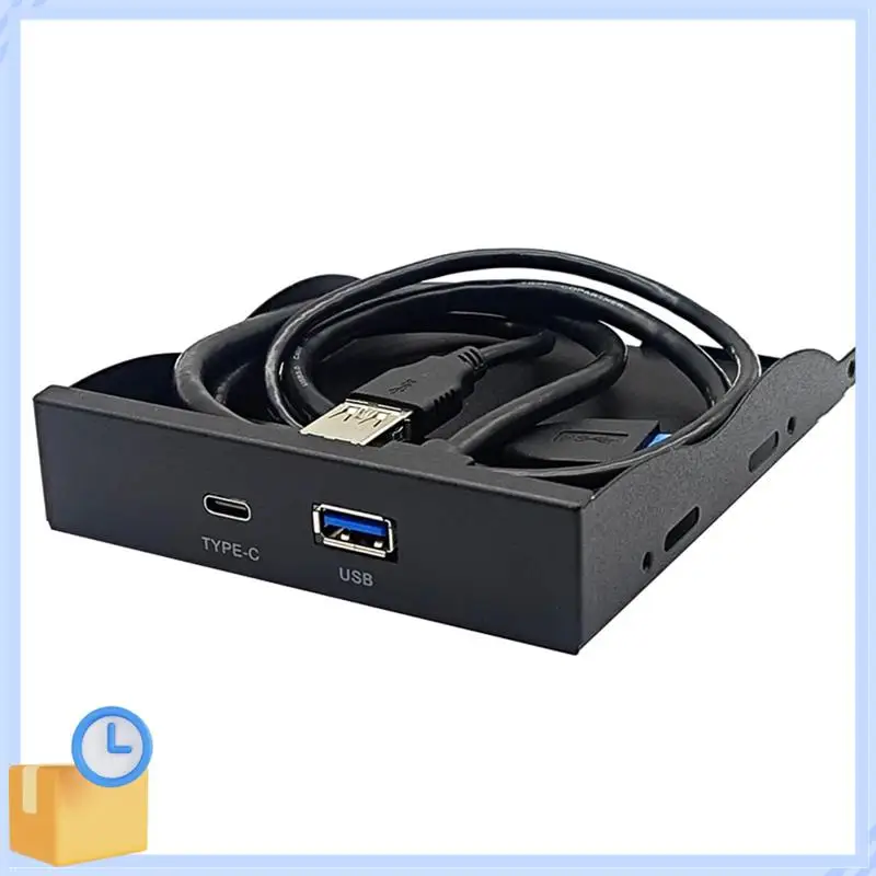 

Популярная передняя панель USB 3.0 для ПК, 1 порт USB3.0 + 1 порт USB3.1 Type-C Адаптер-концентратор VL162, чип USB3.2 Gen1 5 ГБ для дискеты 3,5 дюйма