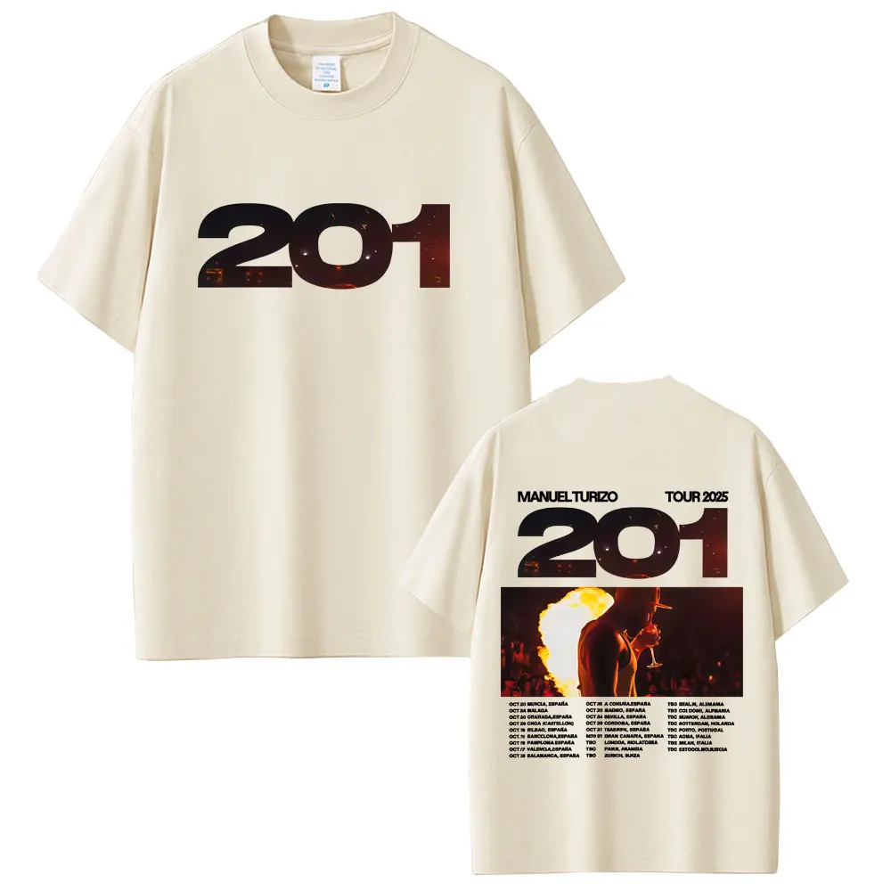 

Manuel Turizo 201 Tour 2025 T Shirt Men Women Casual Cotton Vintage Short Sleeve Tshirt Men's Hip Hop Fashion Oversized T-shirts