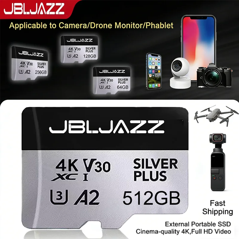 Carte SD haute vitesse 128 Go Classe 10 V30, carte mémoire mini 64 Go, carte TF 512 Go 256 Go pour livraison directe