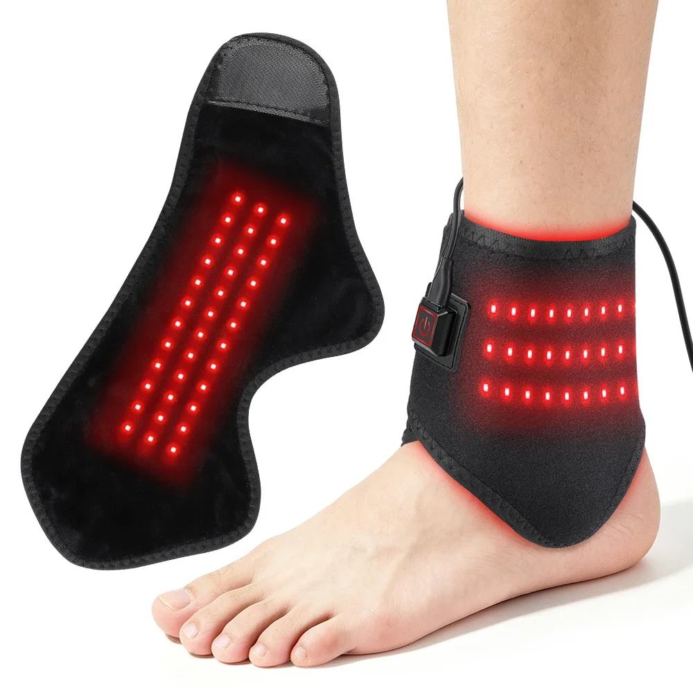 Heated Ankle Wrist Wrap 3 Temperature Levels 36 Red Light Beads USB Plug-in Warm Care Brace Foot Hand Support Heating Pad Comfor