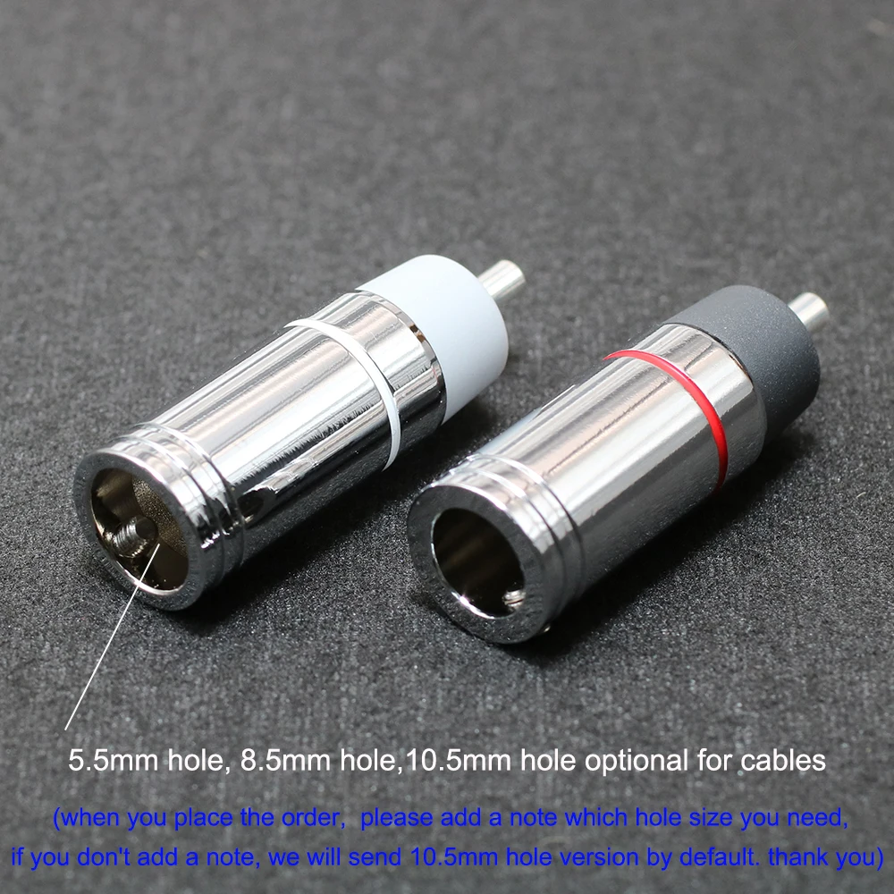 4 Stuks 99.999 5N Puur Zilver Rca Duurzaam & Helder Geluid Home Theater Hi-Fi Systemen Auto Audio connector Plug Jack