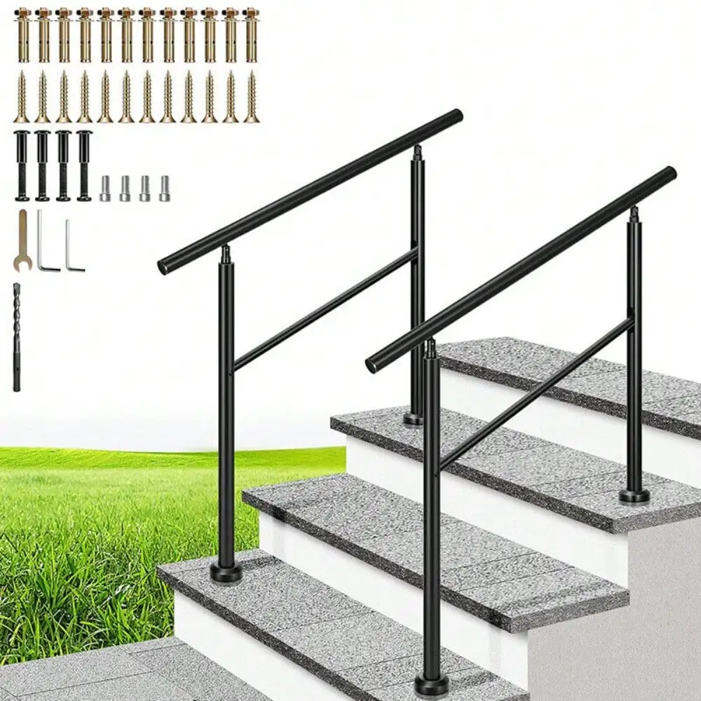 Hand Rails for Outdoor Steps Wrought Iron Railing for Porch Deck