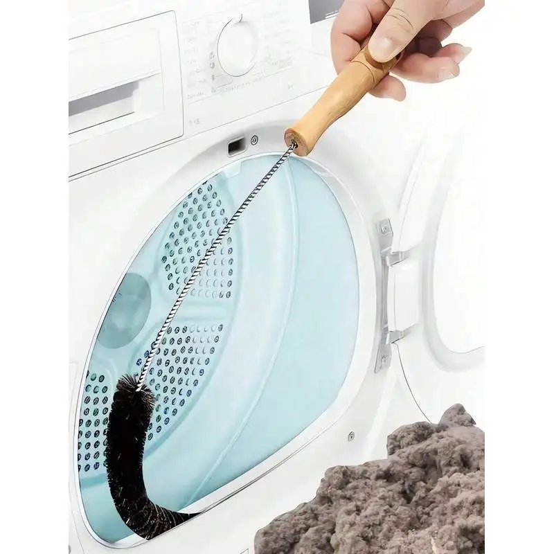 Escova profissional para limpeza de ventilação de secador, adequada para ventilação de secador doméstico, lavanderia e limpeza de tubos de drenagem, escova reutilizável.