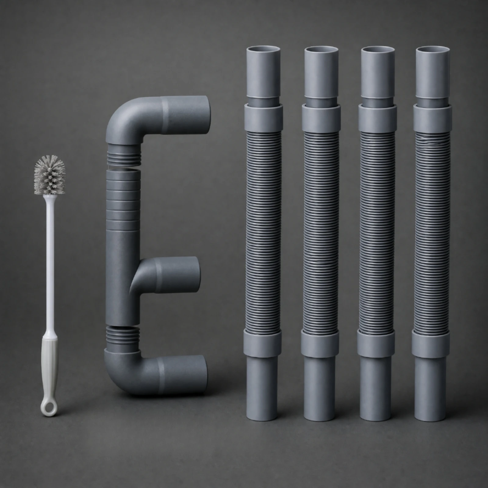 4 Pieces RV Drain Pipe Foldable Flexible Corrugated RV Wastewater Hose Caravan Sewer Hose Kit Portable for Caravanning Trips