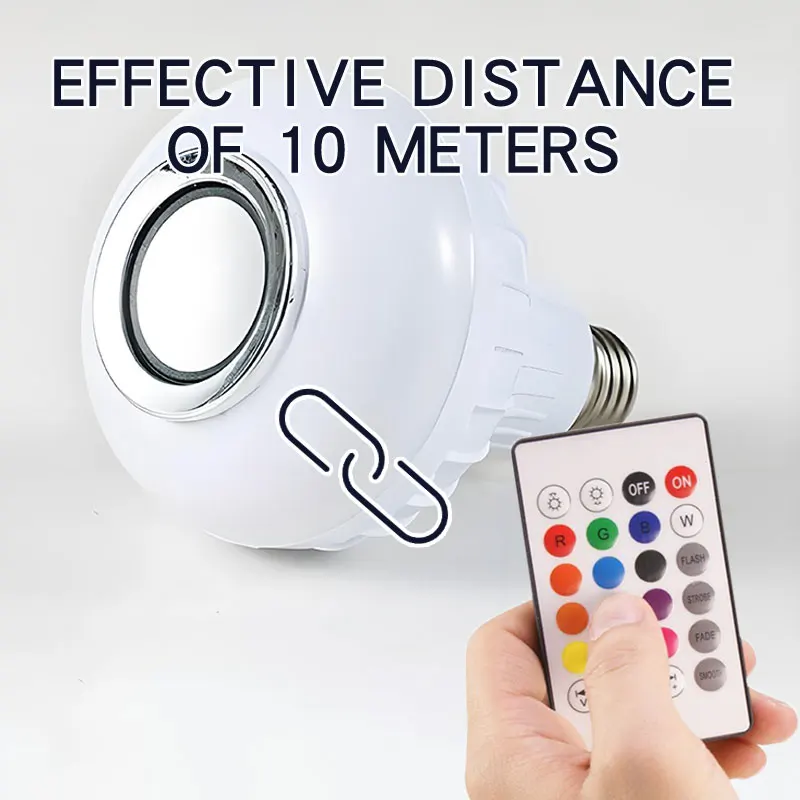 RGB الذكية سمّاعات بلوتوث الموسيقى لمبة الملونة المرحلة ضوء لمبة مع جهاز التحكم عن بعد E27 Led عكس الضوء لمبة للمنزل الطرف