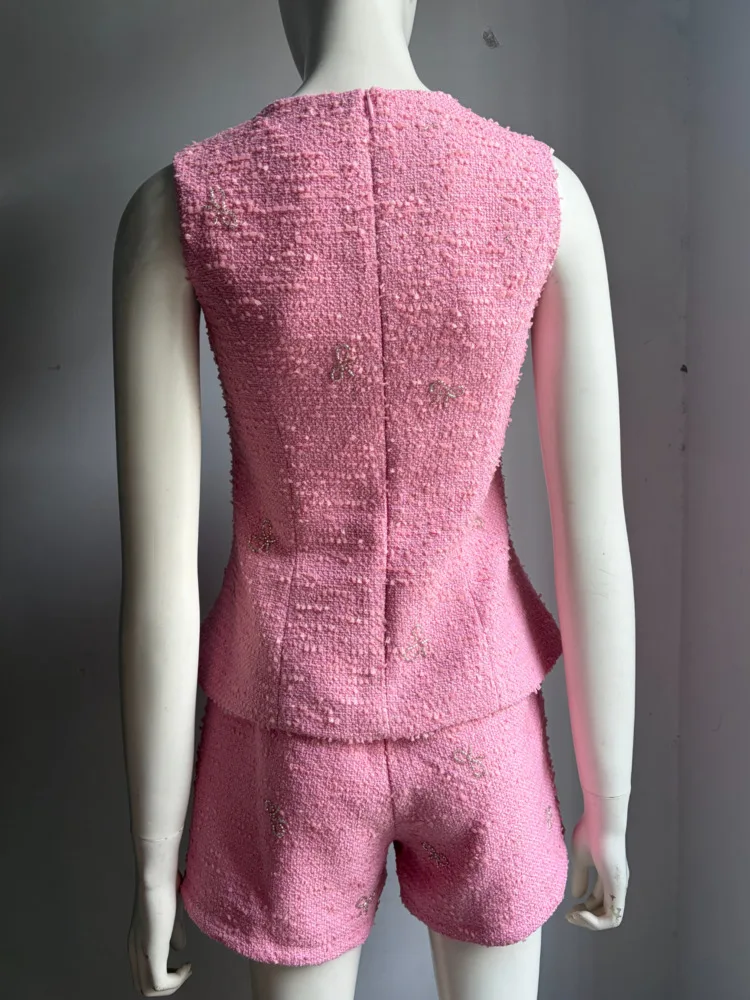 3pcs/pack Wholesale Drop Shipping Newest High Quality French Fashion Tweed Women 2 Piece Sets