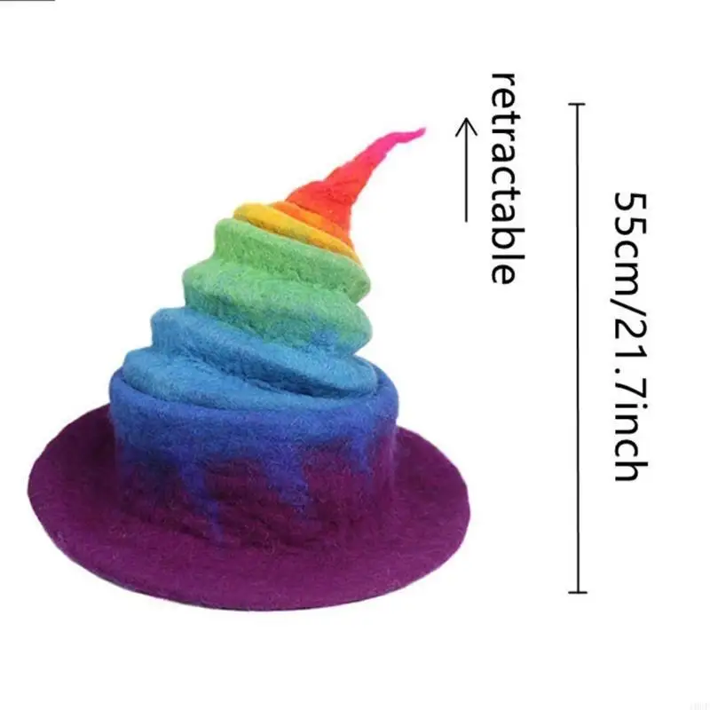 أزياء قبعة الساحرة نقطة قبعة قوس قزح معالج قبعة قبعة الساحرة هالوين لرئيس أورنا