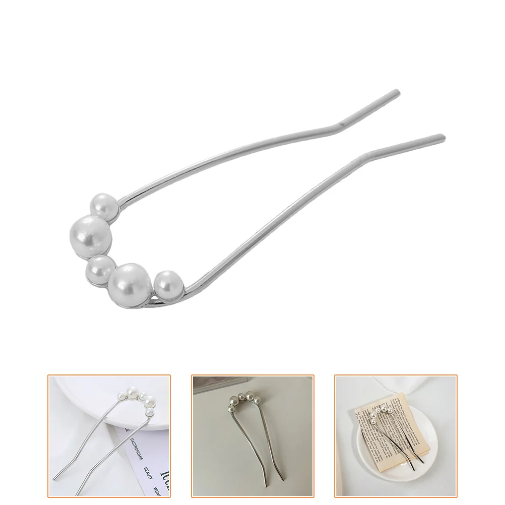

4 Pcs Chinese Style Hair Hairpin Headdress Miss Bridal Accessories Pins for Women Alloy Shape U Shaped Buns