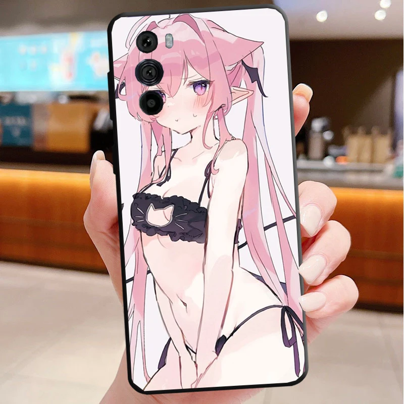 Telefoonhoesje voor Motorola Edge 50 40 Pro 60 50 40 30 Ultra Neo Fusion Moto G Play G Stylus G Power G Anime kawaii meisje