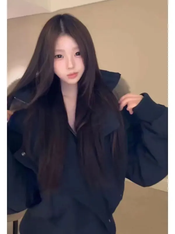 

Корейская модная утепленная куртка с капюшоном, хлопковое пальто для зимы, для повседневной носки, с длинными рукавами, на молнии, цветное