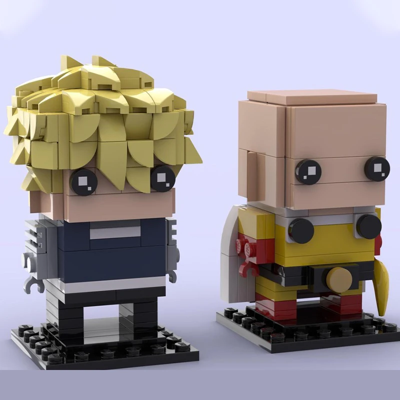 

258 шт. MOC Сайтама и Генос One Punchss Mans Brickheadz строительные блоки Рождественский подарок уникальный DIY дизайн для детей