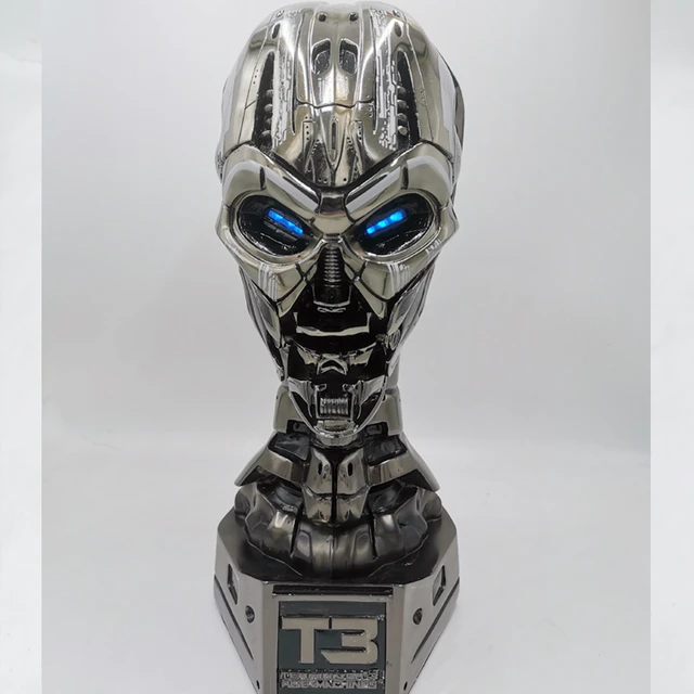 1:1 T800 Terminat 3 Skull Terminator T3 T-X Head Lift-Size Bust action  Figure Resin Replica Model Toy Collection gift LED EYE - AliExpress