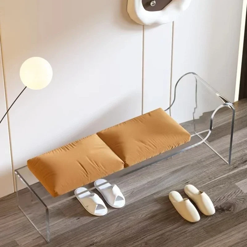 Light luxury best-selling shoe stool transparent acrylic bench bedroom dressing room simple door shoe stool