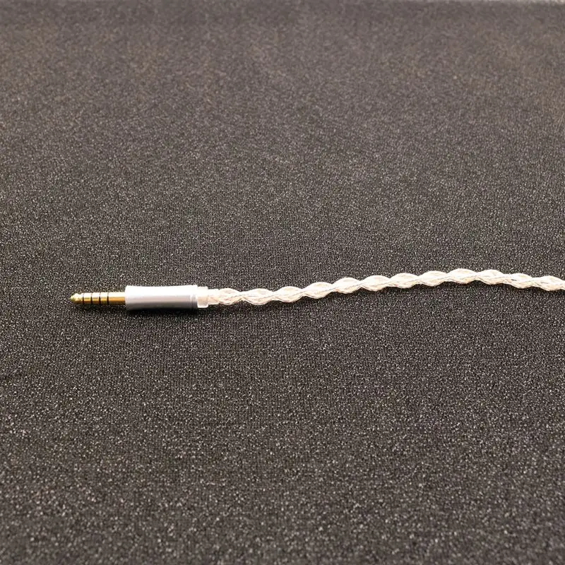 XINHS kabel ditingkatkan headphone tenun campuran tembaga kristal tunggal dan berlapis perak 4-core