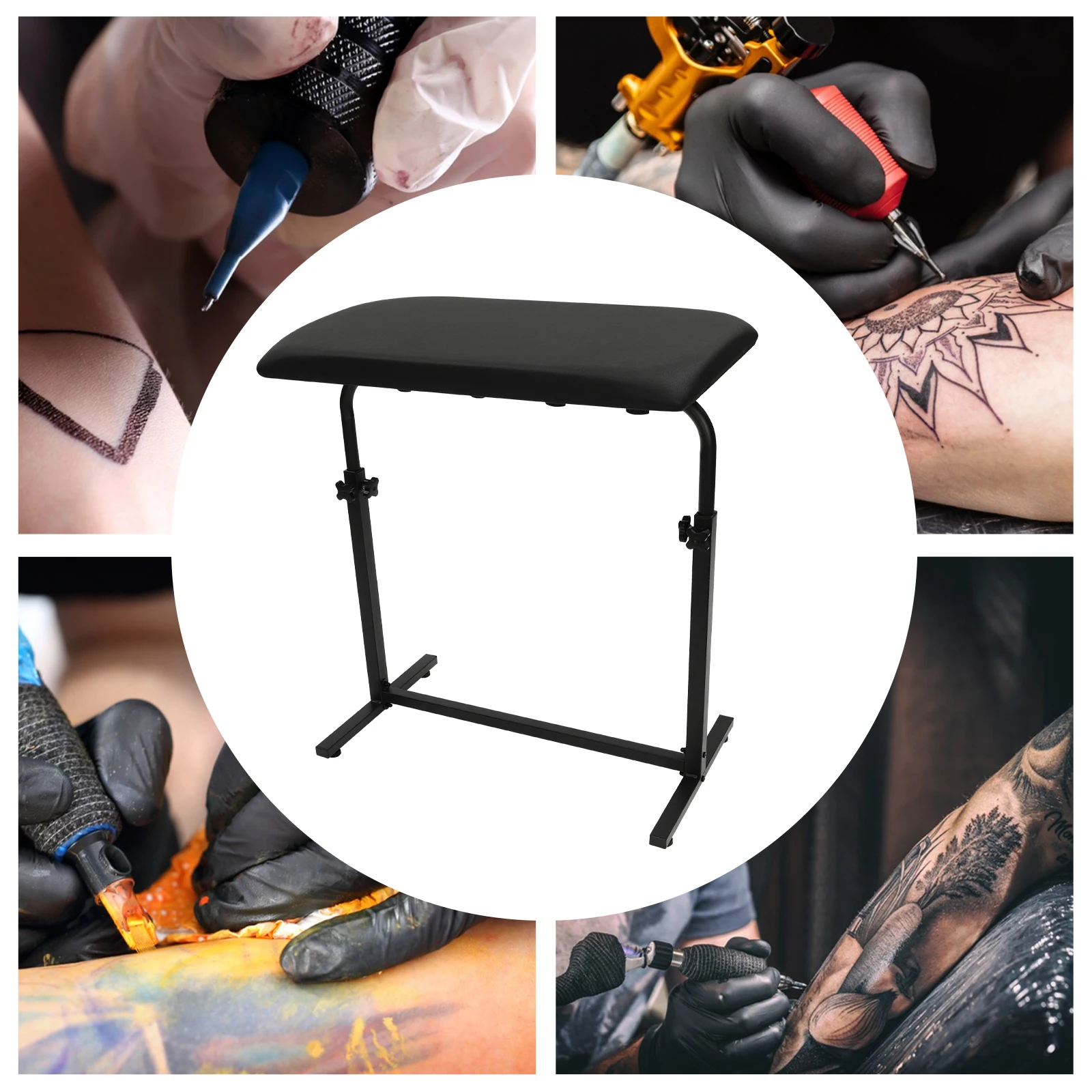 

Кронштейн подлокотника для салона красоты, емкость 80 кг, кронштейн подлокотника 340 ° Регулируемая панель для комфорта и поддержки подлокотника, держатель запястья для ног