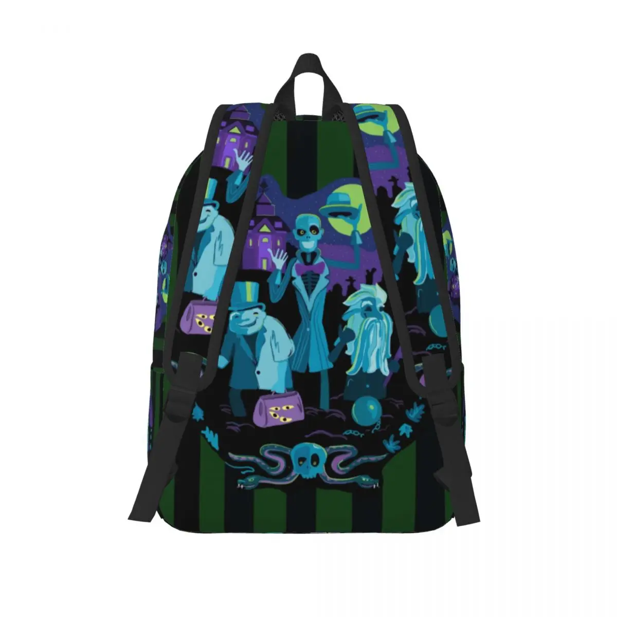 Customized Haunted Mansion Canvas Backpack Men Women Fashion Bookbag for School College Halloween Ghost Bags