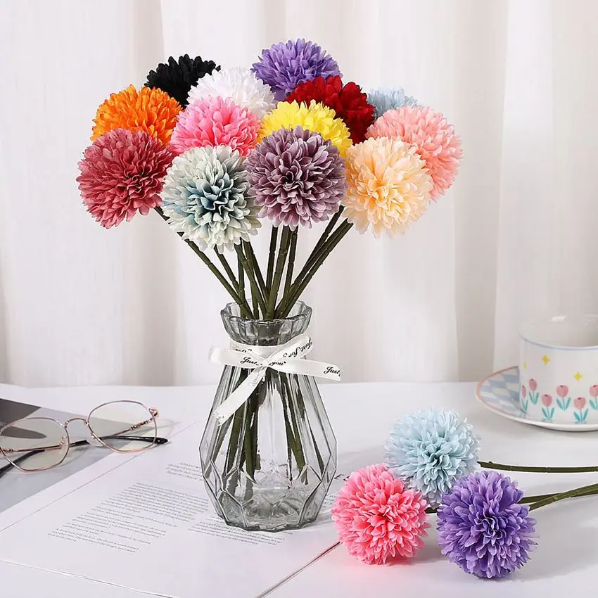 Artificial Flower Silk Dandelion Hydrangea Hotsale Home Vase Table Wreath Wedding Bouquet Bride Festival Party Yard Accessories