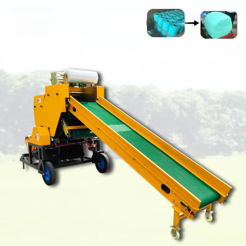 Mini Fully Automatic Maize Corn Hay Silage Baler Grass Bale and Wrapper Machine Packing Machine Price for Sale