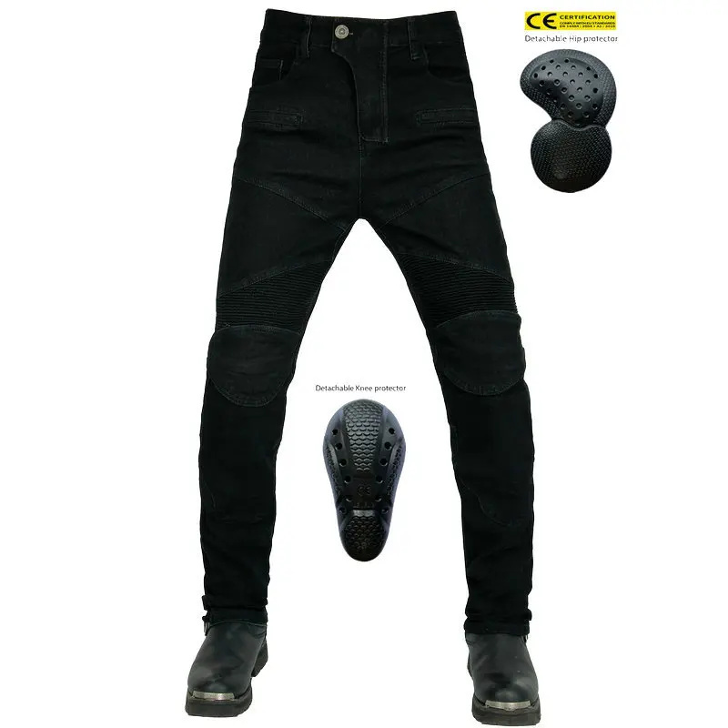 

Men Motorcycle Riding Jeans CE Armor Protective Anti-Fall Biker Pants Camouflage Off-Road Slim Fit Trousers