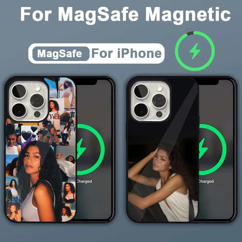 Z-Zendaya Phone Case For iPhone 16,15,14,13,12,11,Plus,Pro,Max,Mini Magsafe Magnetic Wireless Charging