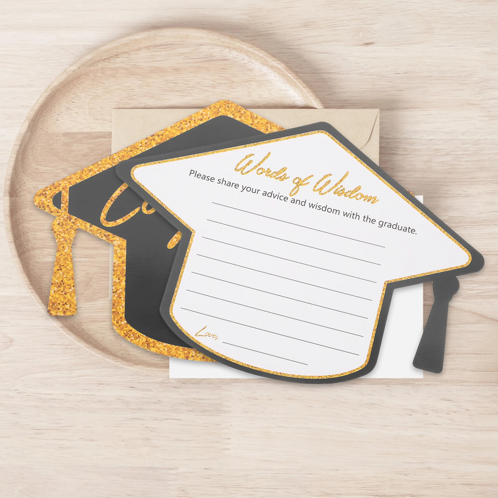 

12pcs Doctor Hat Greeting Graduation Themed Decorative Paper Cards for Graduates Lightweight Portable Graduation Season Cards