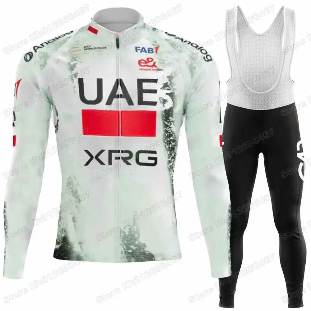 2025 الإمارات العربية المتحدة فريق الدراجات جيرسي مجموعة الصيف الشتاء فرنسا TDF Tadej Pogaارية الدراجات ملابس الرجال الطريق دراجة سترة دعوى مريلة الجوارب