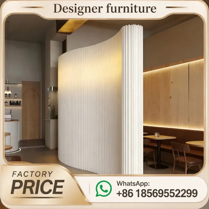 Folding Mobile Background Wall Luminous Paper Wood Wall Modern Simplicity Screen Soft Partition for Living Room Office Porch