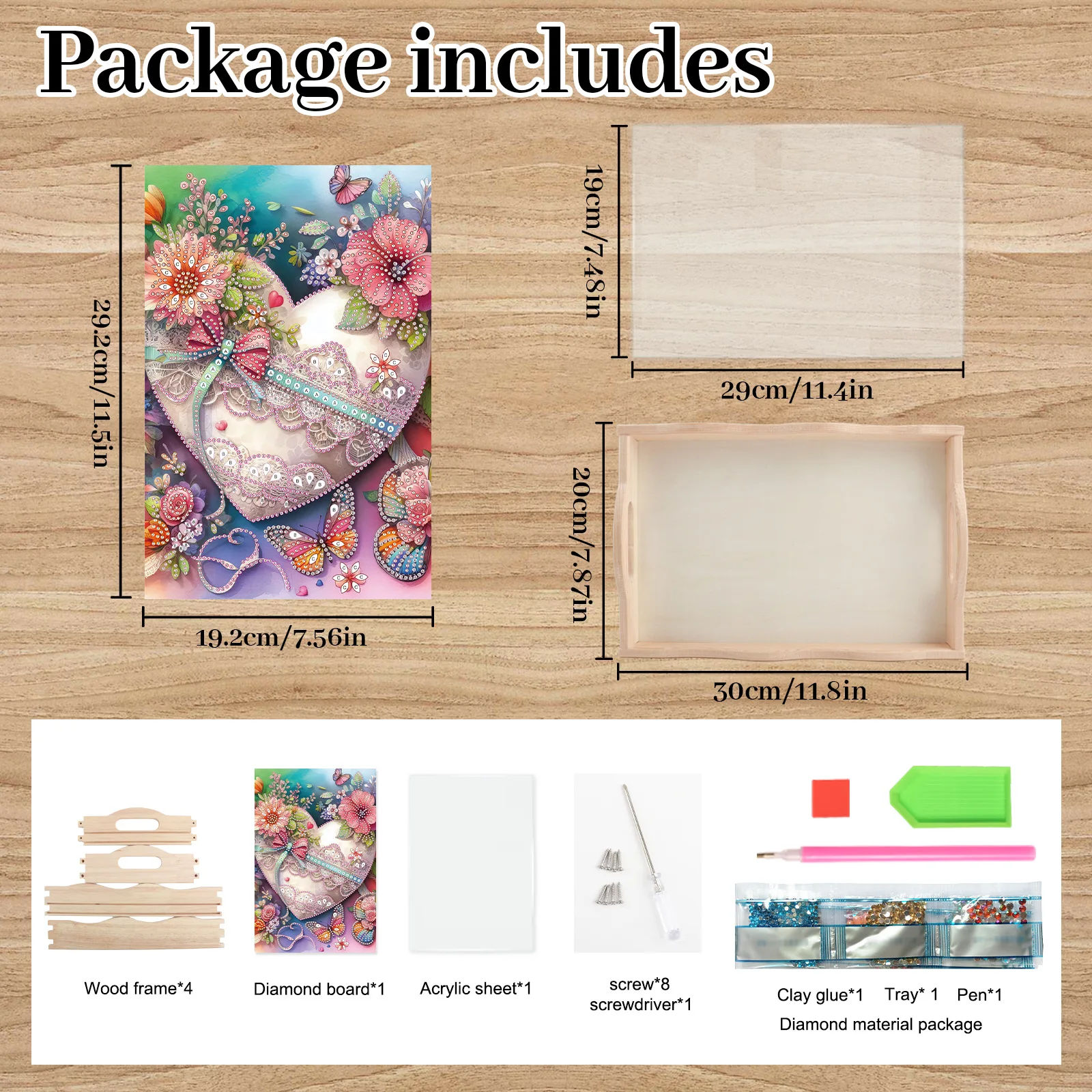 

Fairy-themed DIY Rhinestone-studded Wooden Tray Cartoon Wooden Dinner Fruit Plat Souvenirs Gift Decorative Figurine