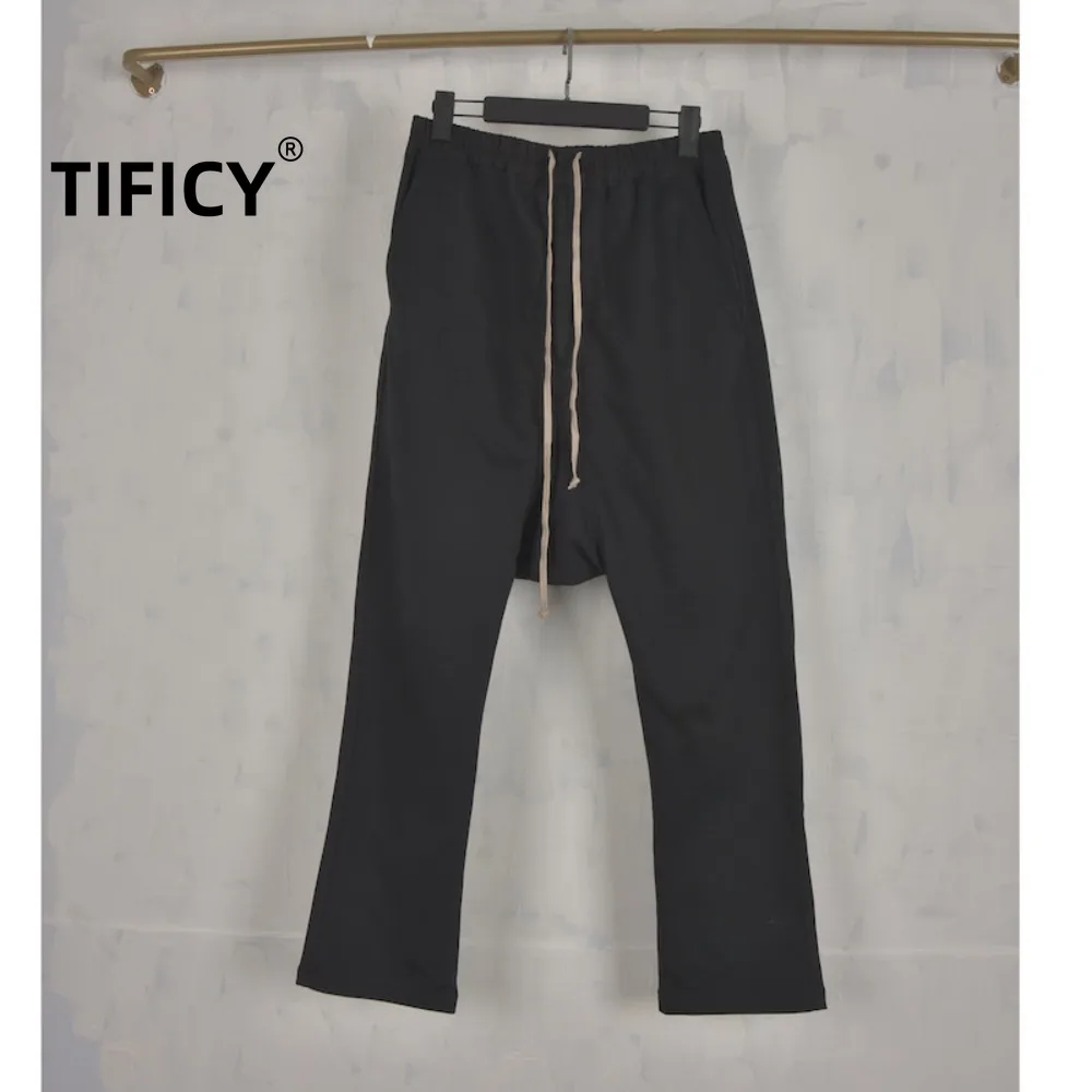 Dark RO Pants Autumn Men's High-quality 360g Pure Cotton Haren Hanging Crotch Straight Leg Pants Classic and Fashionable