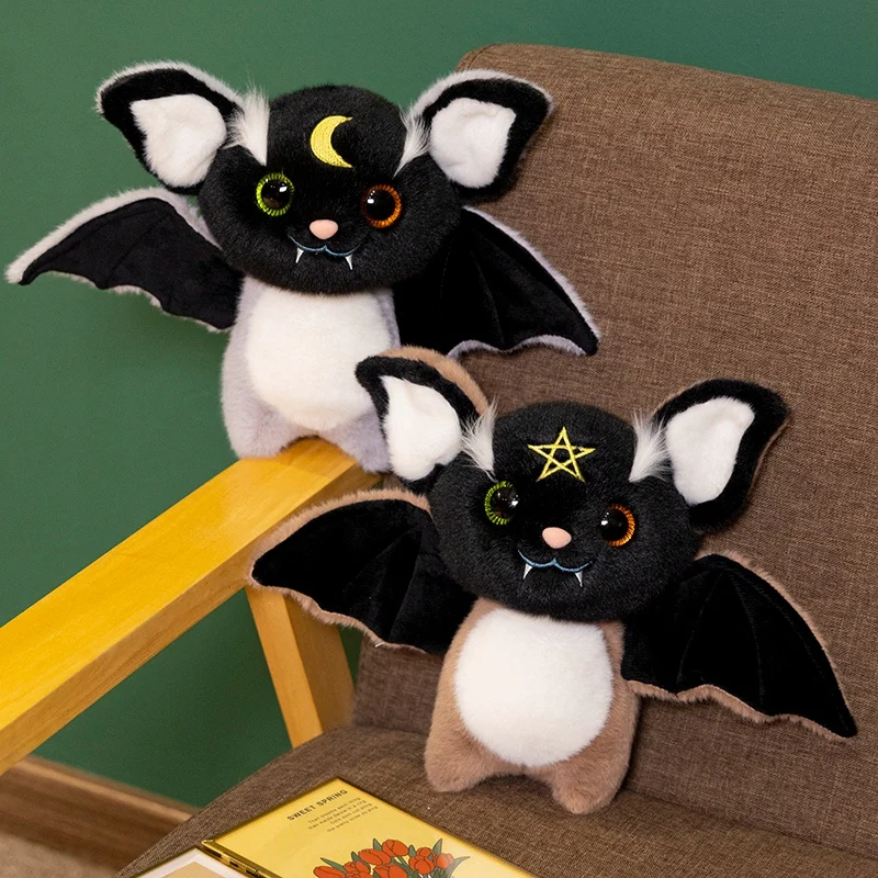 Dark Series Vampire Plush Bat Toy Pentacle Moon Bat Doll Stuffed Gothic Rock Style Bag Halloween Plush Kids Toy Home Decor Gifts